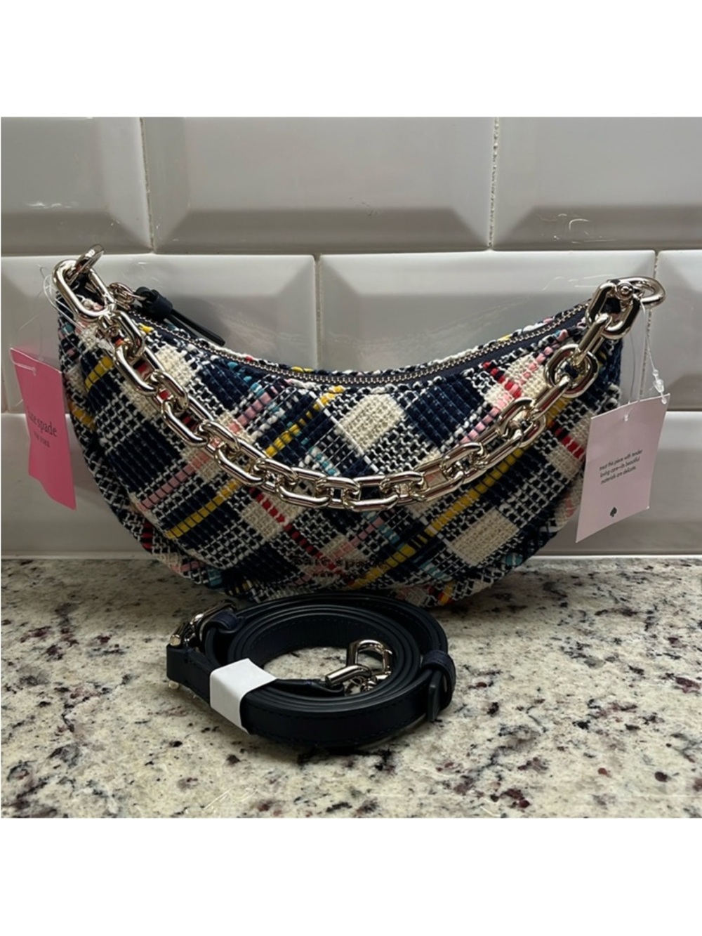 Kate Spade Smile Tweed Small Crossbody Bag NWT
